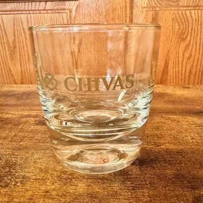 Chivas Regal Logo Rocks Glass Heavy Base Whiskey Scotch Tumbler Clear