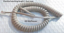 5-Pack Lot Pearl Gray 9Ft Comdial Phone Handset Cord Executech 6400 6600 Series
