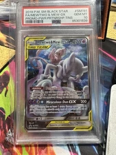 2019 POKEMON SM BLACK STAR PROMO #SM191 FULL ART/MEWTWO & MEW GX PSA 10
