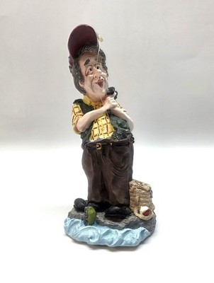 Russ Berrie Doug Harris Gone Fishin' 1999 #13182 Fisherman Figurine 6 3/4''