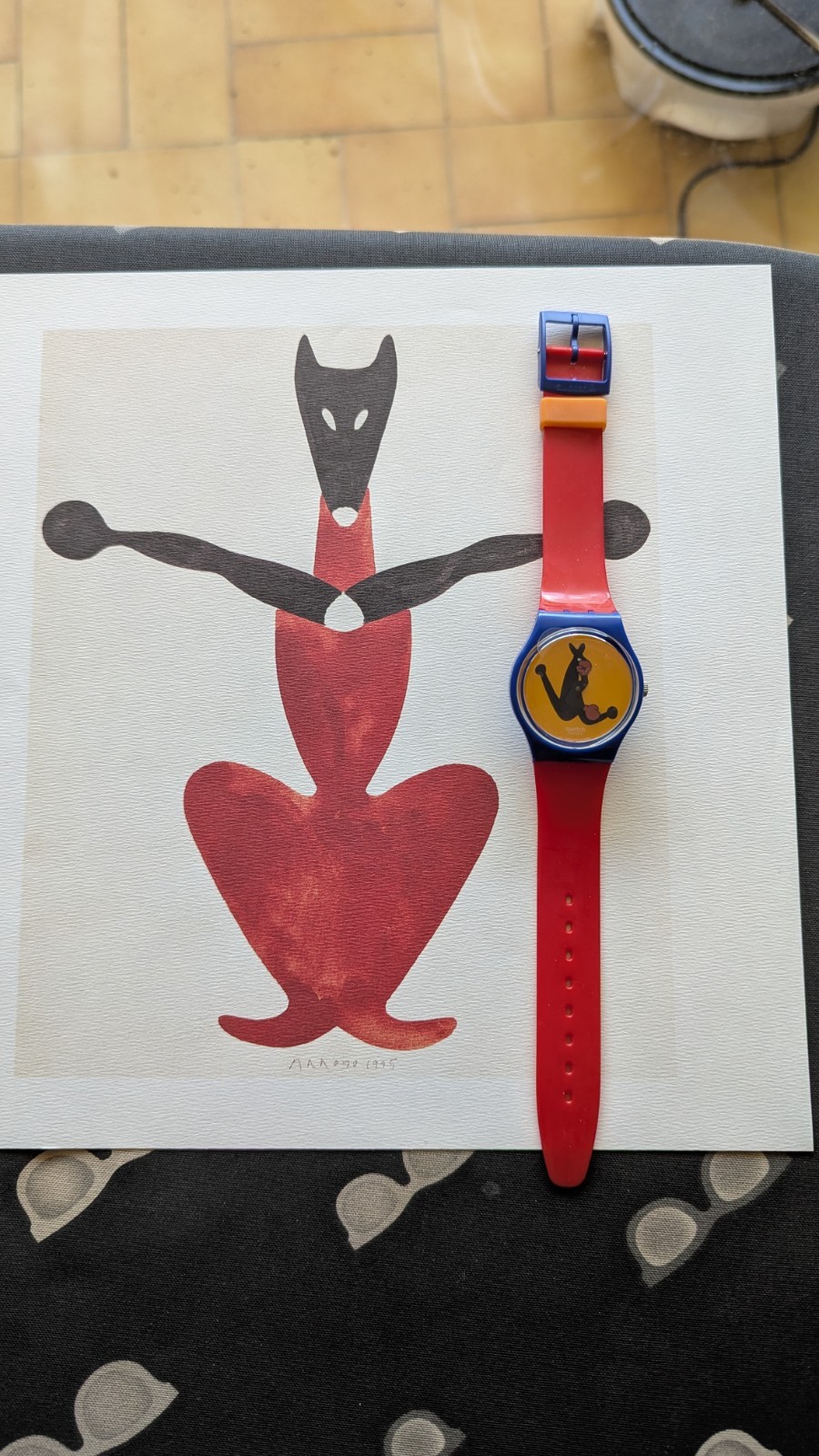 Montre Swatch GN163 rare édition limitée avec sa lithographie signée Eduardo Arroyo