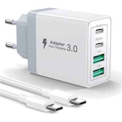 USB C Ladegerät 40W 4 Ports Schnellladegerät Power Delivery iPhone Samsung