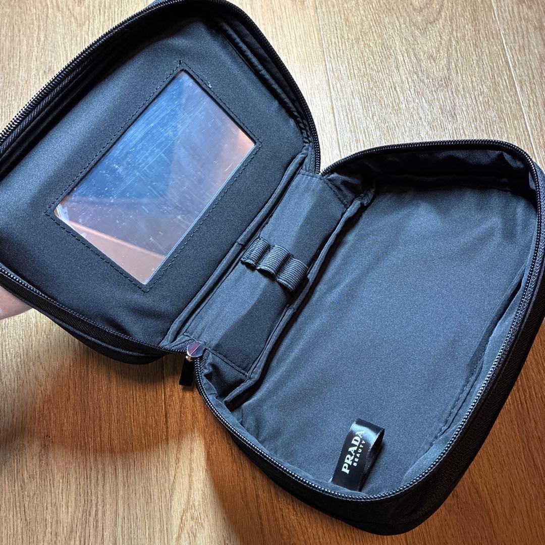 PRADA Beauty Original Vanity Pouch Novelty Black Polyester With Dust Bag Gift thumbnail 18