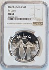 2022 Eastern Caribbean St Lucia Silver Coin NGC MS69 MS 69 TOP POP NONE HIGHER — photo 1