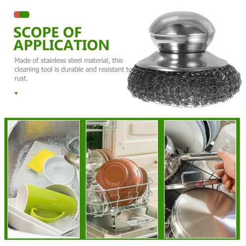 Stainless Steel Pan Brush Masonry Kitchen Scrub for Dishes Washing - Picture 7 of 12