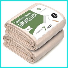Canvas Drop Cloth 2Pcs, Reusable Paint Drop Cloth, 100 Recycled Cotton Canva...