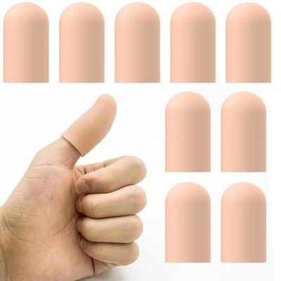 Gel Finger Cots for Thumbs 10 Pcs Silicone Finger Caps Rubber Finger Protecto...
