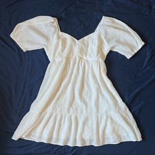 Nine West Short White Flouncy Sweetheart Dress, Women’s Size Large