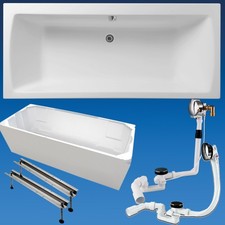 Badewanne 180 x 80 cm Integra S50 Acryl Wanne Tr&auml;ge Ablaufgarnitur w&auml;hlbar