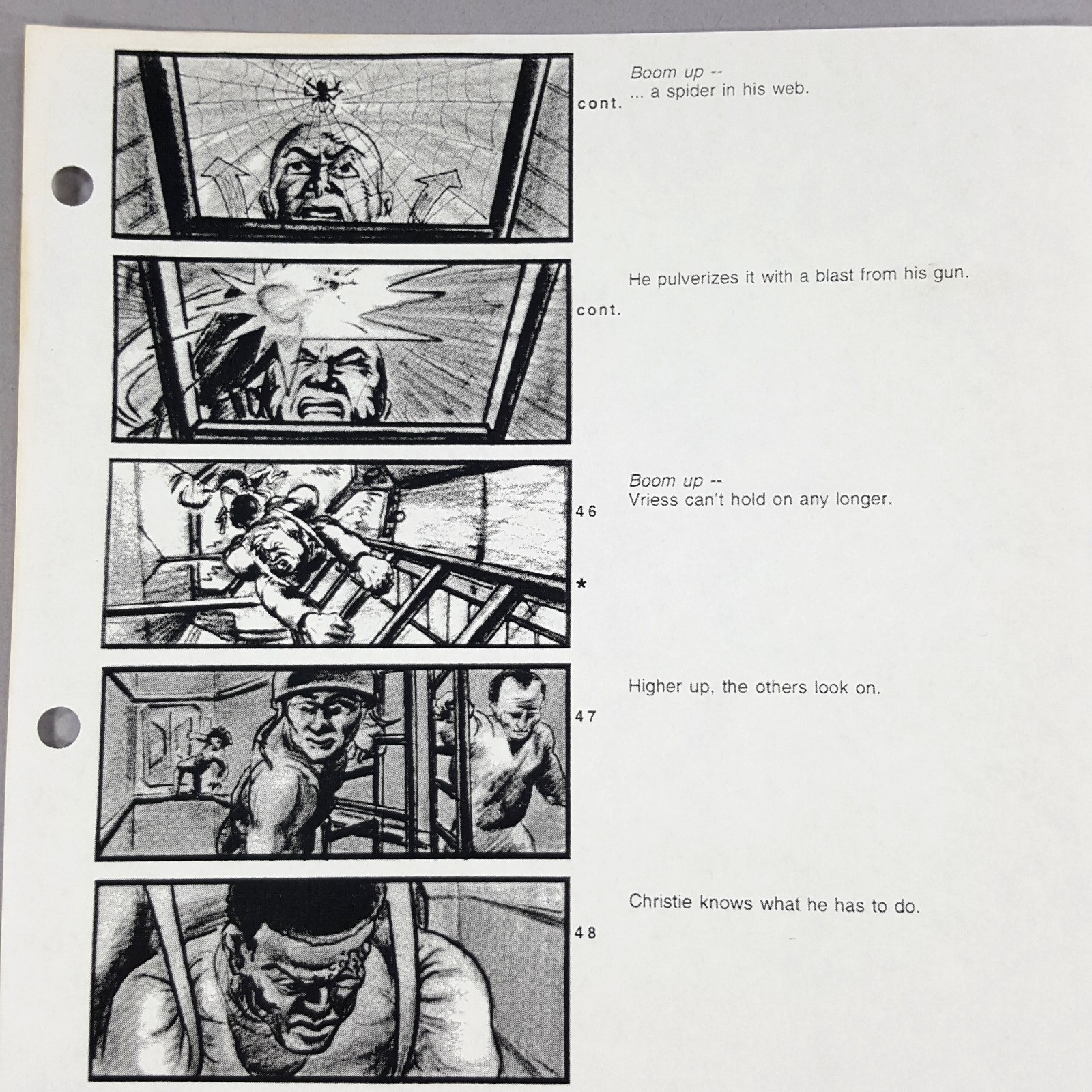 Image 10 of Alien: Resurrection - Production Used Storyboard, Crew Climbs Ladder, Movie Prop