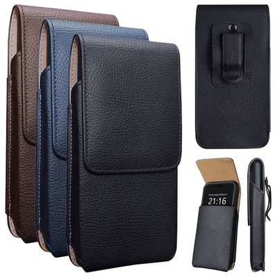 Leather Holster Pouch Case With Belt Clip Loop For iPhone 11 Pro Max 12 13 14 15