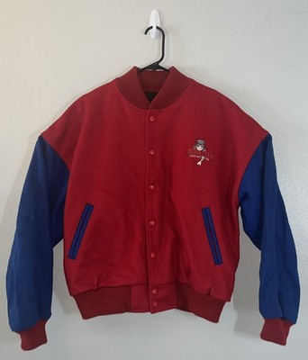 RARE Bubba Gump Shrimp Co Letterman Jacket Red Wool Mens Small Made in USA