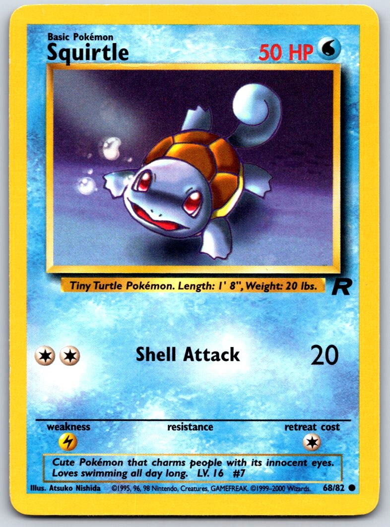 Squirtle Unlimited Common Team Rocket 68/82 LP