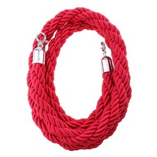 Barrier Rope Crowd Control Stanchion Queue Twisted Rope with Hooks Red