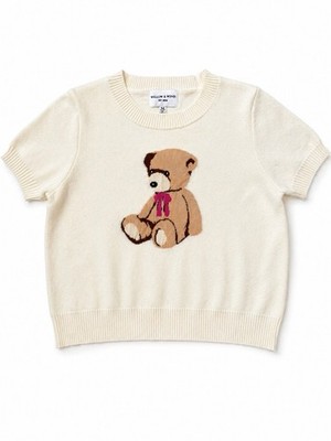 Willow & Wind Teddy Bear Sweater NWOT Junior/Women M Cream Short Sleeve Crop