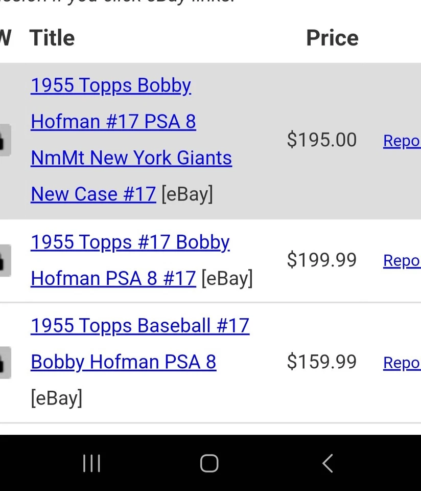 1955 Topps Bobby Hofman #17 PSA 8 New York Giants Vintage!!!! 70 year old card - Image 3 of 3