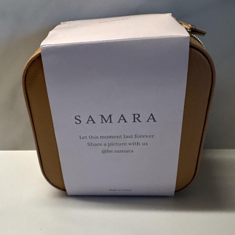New Tan Samara Travel Jewelry Box Case Apricot Zip Around  Vegan Leather