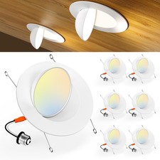 6 Pack 6 Inch Eyeball Gimbal Retrofit Can Lights, 90° Adjustable Directional ...