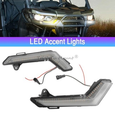 2x LED Front Accent Lights Turn Signal Lamps For Can-Am Commander / Max 2021-25