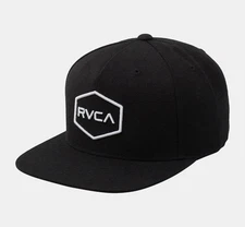 RVCA Commonwealth Men’s Snapback Hat Cap Black/White MDAHWCWS One Size NEW