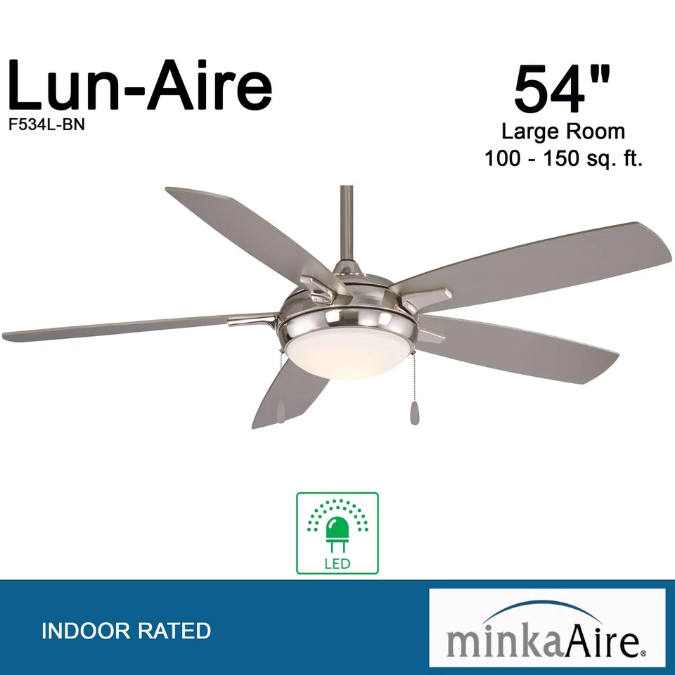 Minka-Aire F534L-BN Lun-Aire LED 54" Ceiling Fan, Brushed Nickel - Image 4 of 4