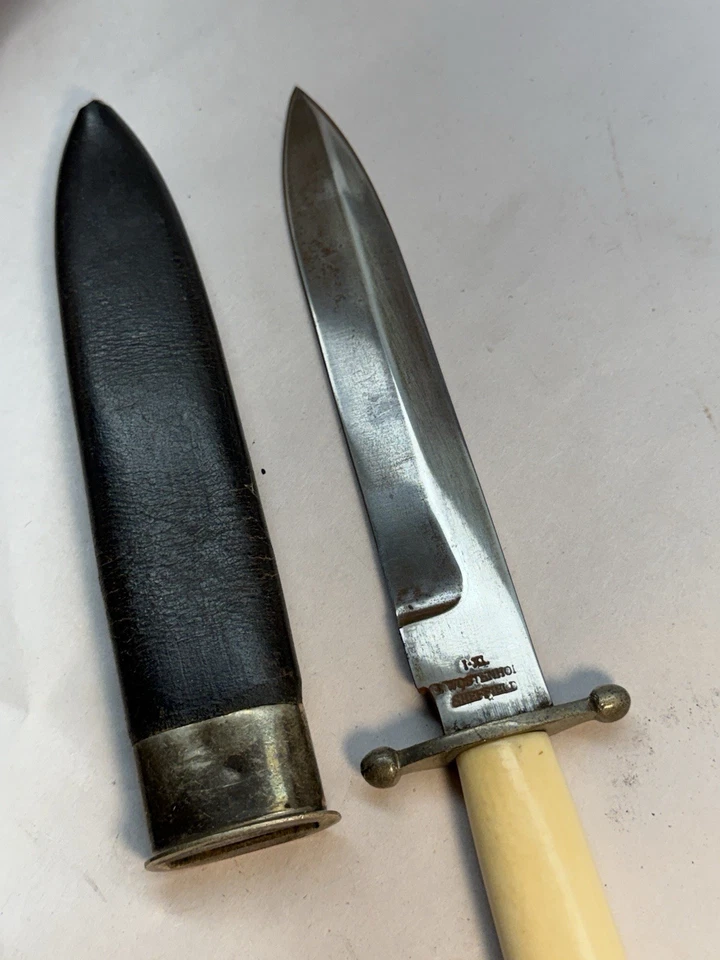 1800’s Sheffield Bowie-Style Hunting Knife with Carved Handle By G. Wostenholm - Image 2 of 4