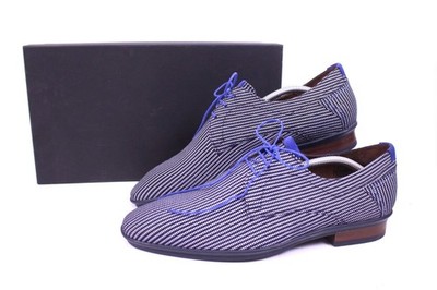 Floris van Bommel Herren Schnürschuhe Gr. 43 1/3 Leder Blau L-10239-04 OVP