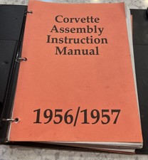 1956-1957 Corvette Factory Gm Assembly Instruction Manual In 3 Ring Binder