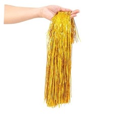 2500 Strands Christmas Tinsel Icicles Iridescent Tinsel Foil Fringe Golden
