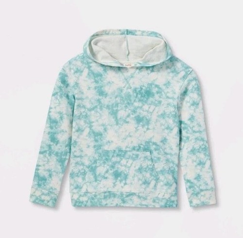 Kids' Hooded Pullover Sweatshirt Cat & Jack Ocean Green Size Large - Picture 5 of 5
