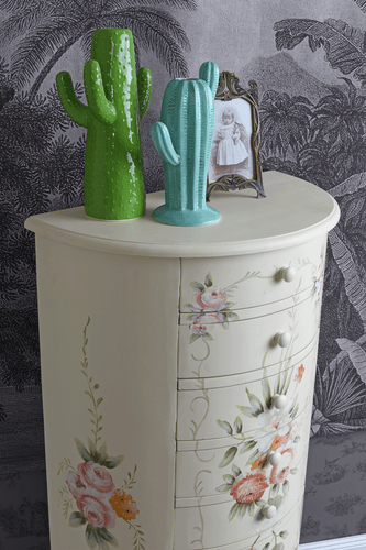 Kommode Antik Kommodenschrank Landhausstil Holzkommode Rosen Wäschekommode Retro - Bild 6 von 8