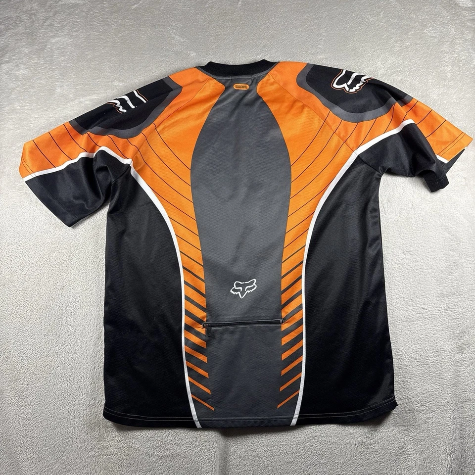 Camiseta deportiva de ciclismo Fox Racing manga corta para hombre M negra naranja Y2K #2A Foto 2 de 4