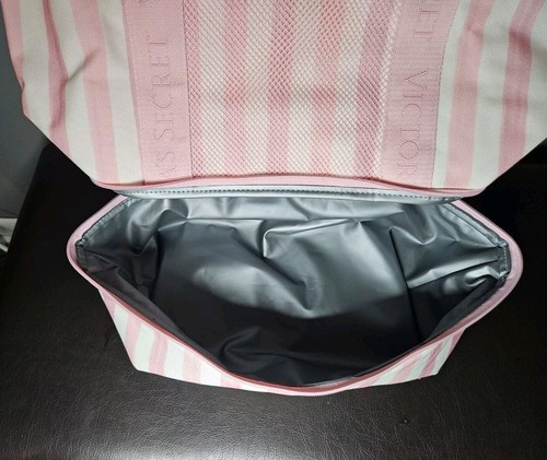 VS Victoria's Secret Pink White Stripe Cooler Tote Bag - Picture 6 of 8