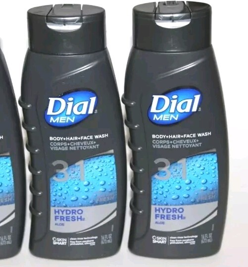LOT (2) DIAL MEN HYDRO FRESH BODY WASH 3IN1 W/ ALOE BODY HAIR FACE
