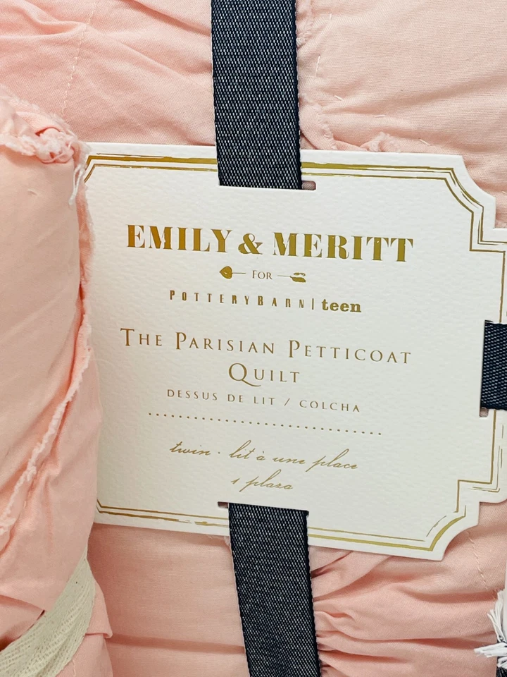 Pottery Barn Teen Emily Meritt Parisian Petticoat Quilt & Sham w/Love Pillowcase - Image 3 of 4