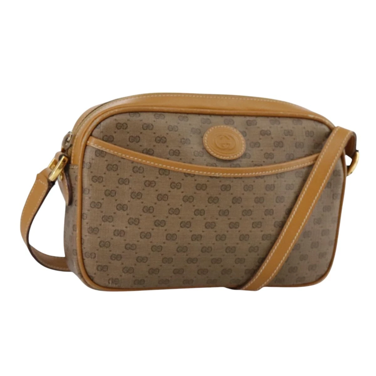 Sac à bandoulière GUCCI Micro GG Supreme PVC beige or 007 904 0095 authentique bs21045