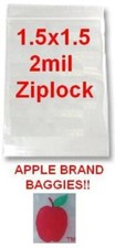 5000 APPLE BRAND BAGS 1.5x1.5 CLEAR RESEALABLE 5,000 baggie 1.5"x1.5" 1515 15
