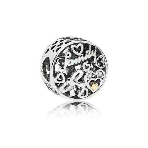 Genuine Pandora Charm 796267CZ Family Tribute Love Heart Silver eBay