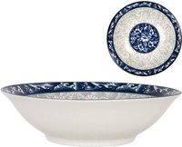 Clayre & Eef 6CEPS0001 Schale Keramik Weiß Blau Ø 21 Cm 600 Ml
