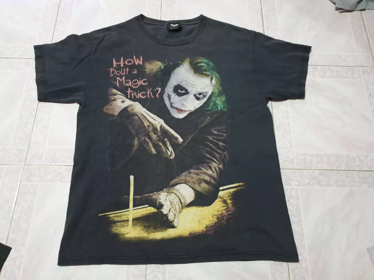 Early 2000 The dark knight Joker T shirt heath ledger movie batman superman M