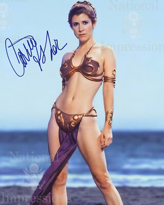 Carrie Fisher Star Wars Princess Leia Bikini autographed 8x10 Photo