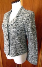 Vintage Suits Us Black/white Houndstooth Gatsby Casual/dress Peplum Jacket 9/10