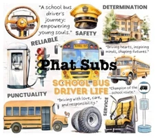 20oz Sublimation Tumbler Wrap School Bus Driver  Ready To Press Heat Transfer