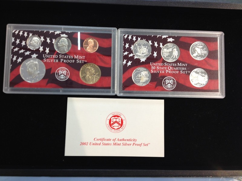 2002-S Complete SILVER Proof Set w Box and COA