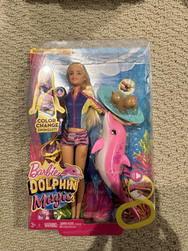 Mattel Barbie Dolphin Magic Snorkel Fun Friends Doll (FBD63)