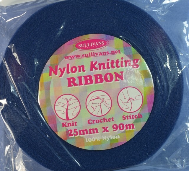KNITLON Nylon Knitting Ribbon Knit Crochet Colours 25mm Meter Roll