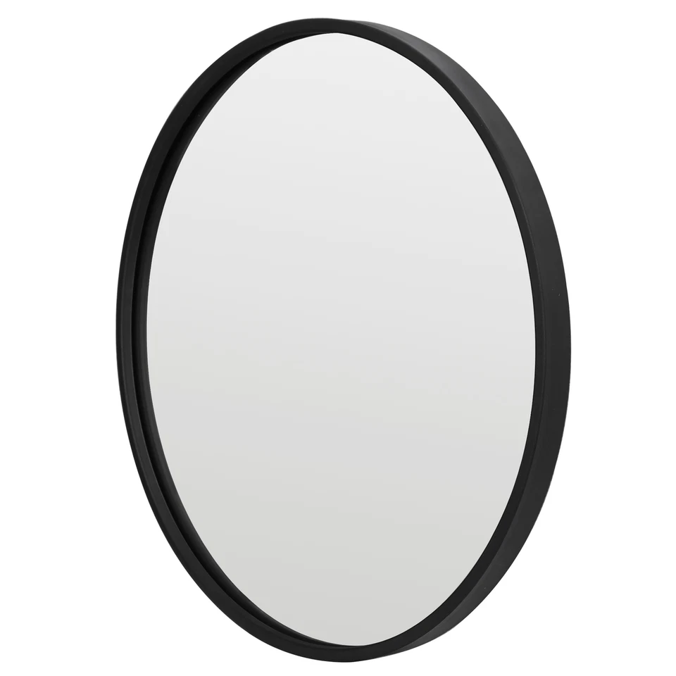 Black Round Mirror Circle Wall Mirror with Metal Frame Vanity Entryway 18Inch  - Image 4 of 4