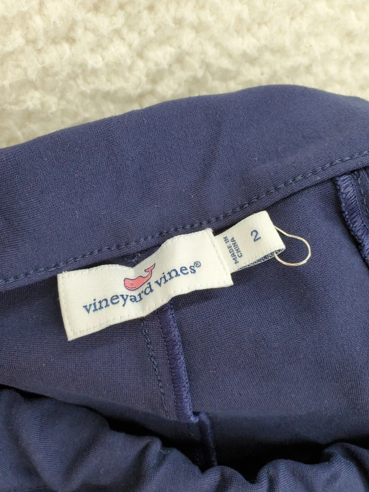 Vineyard Vines Pull-On Pants Navy Tapered Ankle Stretchy Wmn 2 26x26.5 Lot of 2! - Image 2 of 4