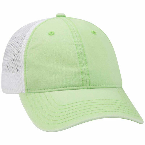 Lime/Lime/White Trucker Hat 6 Panel Low Profile Mesh Back Hat 1dz New 121-1202A