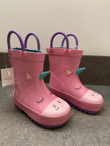 Girls Unicorn Wellies Wellingtons Pink 